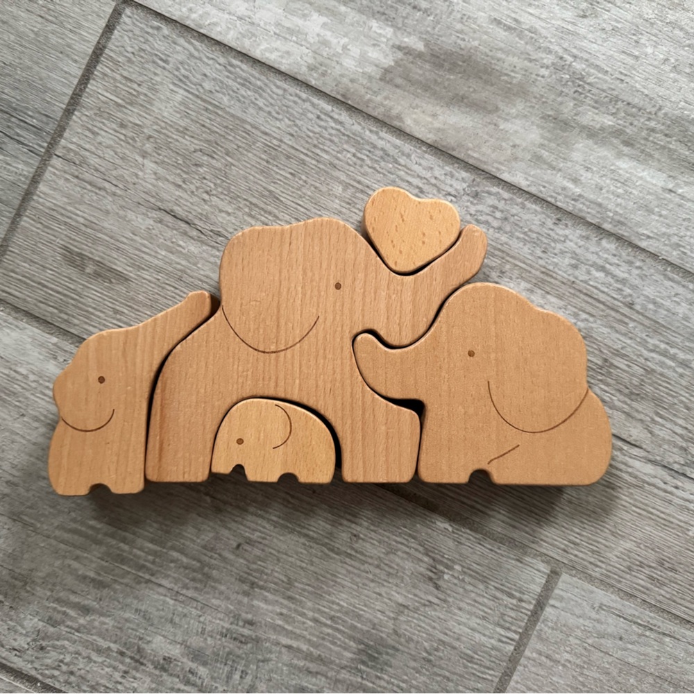 Pottery barn kids wooden elephant decorative puzzle
